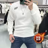 男士时尚大气蛇年卫衣春秋季宽松百搭加绒刺绣套头长袖体恤打底衫