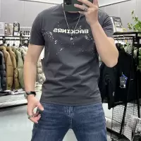 短袖T恤男夏季新款字母印花丝光棉半袖体恤衫休闲男装上衣打底衫