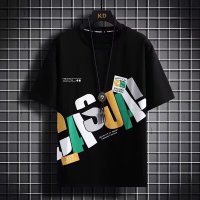 圆领短袖男士夏季新款港风宽松薄青少年学生ins潮流上衣