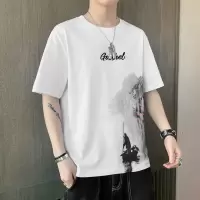 短袖T恤男士薄款夏季新款潮流水墨风半袖休闲帅气时尚上衣服
