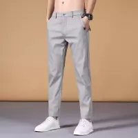 休闲裤男士秋季新款直筒韩版大码纯色青少年轻商务风西裤小脚长裤