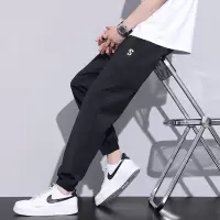 冰丝束脚裤男士夏季新款薄款青少年运动休闲长裤