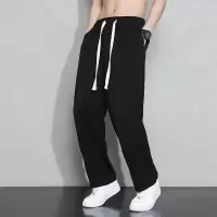 卫裤男士夏季冰丝宽松直筒阔腿男款休闲运动拖地长裤子