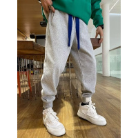 潮牌休闲裤子男大码长裤百搭拼接运动裤热卖