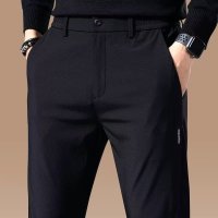 秋冬新款韩版修身黑标中厚款时尚潮流商务大码直筒休闲裤