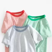 2025夏季韩版童装 儿童短袖T恤条纹宝宝衣服打底衫