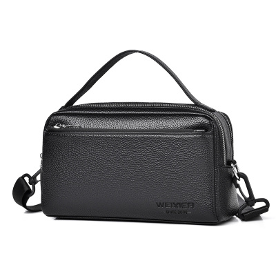 新款男士商务斜挎包高级感休闲男款单肩包大容量防泼水包包