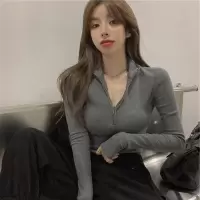 棉质 秋装修身性感打底衫内搭韩版短款上衣女潮百搭长袖T恤女