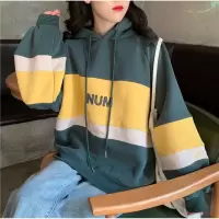加绒秋冬连帽卫衣女宽松韩版新款女士学生情侣上衣东南亚