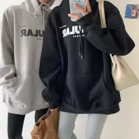 加绒连帽卫衣女秋冬宽松韩版新款女士学生上衣女装东南亚