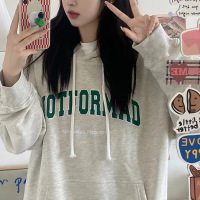 加绒连帽卫衣女秋冬新款宽松字母印花韩版时尚学生外套长袖上衣潮