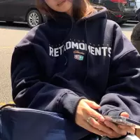 加绒连帽卫衣女秋冬韩版新款女士学生宽松上衣女装东南亚