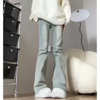 复古喇叭牛仔裤女春秋新款美式马蹄怀旧高腰小个子春秋微喇裤子潮