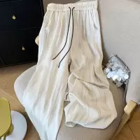 抽绳清新显瘦阔腿裤女春秋季新款慵懒风直筒拖地垂感休闲裤子薄款