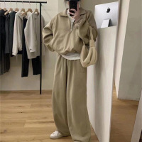 新款时尚潮流套装女秋冬季休闲运动小个子气质立领卫衣卫裤两件套