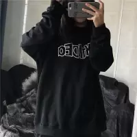 秋季新款宽松字母印花圆领长袖卫衣女学生薄款外套衣服女