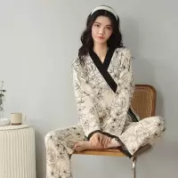 2025年秋冬季可外穿日系和服睡衣女棉质长袖网红风可爱家居服套装
