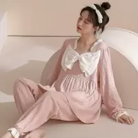 可外穿睡衣女士秋冬季棉质长袖 韩版可爱卡通网红宽松家居服套装