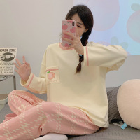 新款睡衣女秋冬季棉质长袖少女韩版卡通宽松休闲家居服套装可外穿