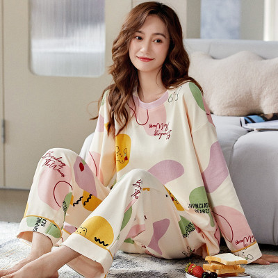 睡衣女士秋冬季2025年棉质韩版长袖长裤卡通大码可外穿家居服套装