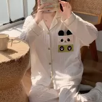 睡衣女士秋冬季长袖可外穿卡通韩版宽松开衫加大码学生家居服套装