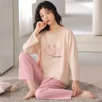 睡衣女秋冬款带胸垫仿凸点青少年长袖休闲加大码家居服可外穿套装