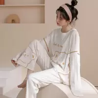 睡衣秋冬季女士长袖棉质大码网红卡通可爱家居服套装