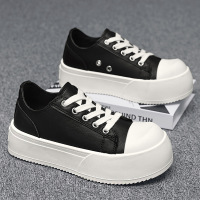 板鞋男女款2025春秋季高级感痞帅休闲百搭潮厚底小众情侣帆布鞋