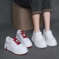 真皮厚底小白鞋女2025春季新款百搭休闲时尚板鞋舒适轻便松糕鞋