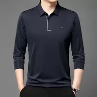 2025春季新款长袖T恤男士翻领休闲印花热卖polo衫男