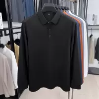 桑蚕丝羊毛长袖polo衫男2025春季新款7A翻领休闲纯色男士T恤