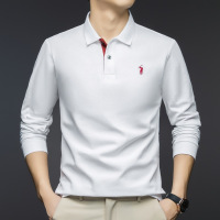 纯棉240克男polo衫2025春季新款刺绣小马标全棉透气翻领长袖T恤男