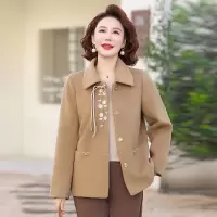 2025年中老年妈妈装洋气大码外套女中年女刺绣衣服40岁50岁婆婆装