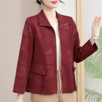 50岁妈妈装外套女春秋新款洋气中老年春装衣服翻领女士休闲服装女