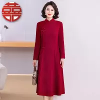 中老年妈妈装婚宴连衣裙时尚春装新款中长款女士洋气长裙2025年春