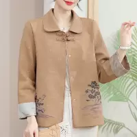 中老年时尚女装40岁妈妈春装外套女大码翻领婆婆装洋气衣服50岁薄