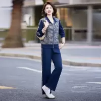 中老年春季套装女洋气休闲妈妈装春款衣服40岁运动服春秋拉链