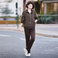 新款中年运动套装洋气婆婆装40+中老年妈妈装两件套春季新款拉链