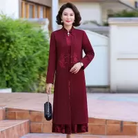 新款妈妈两件套连衣裙40-60岁春季新款中老年女装50岁中年衣服春