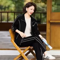 2025年新款妈妈装套装时尚洋气中老年女士休闲两件套运动服春季女