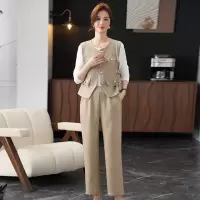 妈妈装中老年衣服洋气成熟中年女士两件套开衫马甲+裤子女2025年
