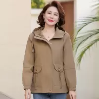 新款妈妈装春装外套女40-60岁中老年人连帽春秋衣服50岁洋气大码