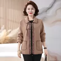时尚洋气春装外套40-60岁翻领妈妈装春款衣服50岁中老年女装春秋