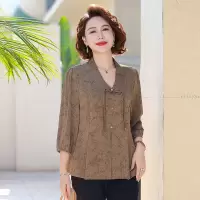 春装新款中老年外套女大码宽松妈妈上衣40-60岁时尚宽松小衫春秋