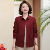 气质妈妈装秋季新款长袖衬衫薄款外套中年女士宽松显瘦休闲装上衣