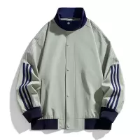 春秋季新款棒球服男夹克美式潮牌复古三条杆情侣休闲男士外套上衣