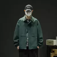 春秋季新款男士翻领夹克痞帅工装棒球服潮牌男生休闲百搭外套男装