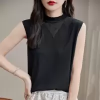 花边领冰丝吊带背心女夏季薄款内搭镂空蕾丝针织无袖上衣洋气打底