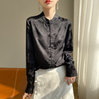 新中式复古盘扣白色衬衫女春夏装新款设计感别致长袖上衣气质