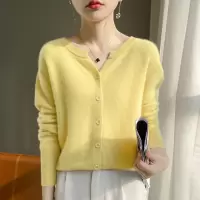 法式设计感针织开衫女短款外套女长袖毛衣洋气百搭上衣春秋